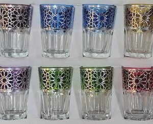 Verres inspirés de mosaïque géométrique argentée