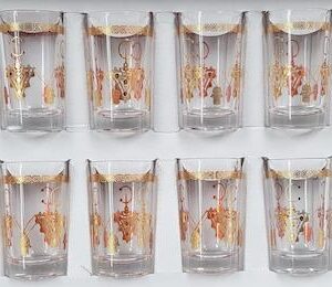 Verres à Thé avec Motifs Dorés Élégants