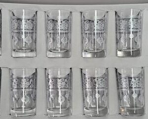 Verres à Thé avec Décorations Argentées Arabesques