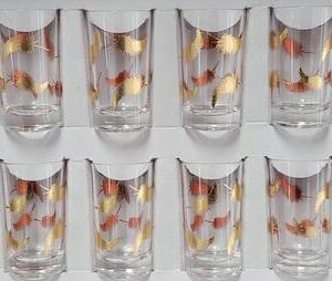 Collection de verres avec motif plume automnale